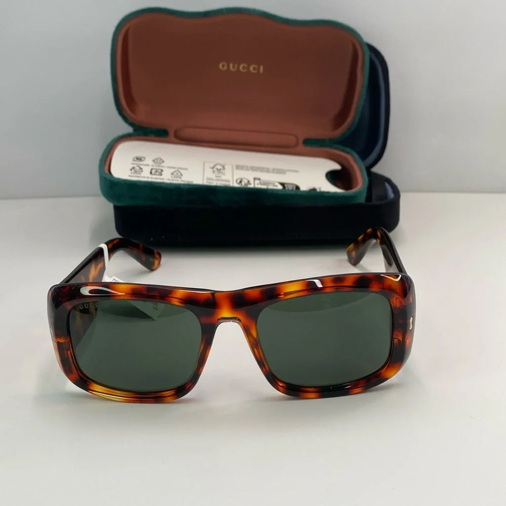 New Authentic Gucci GG1080S 003 Eyewear Rectangular Frame Sunglasses